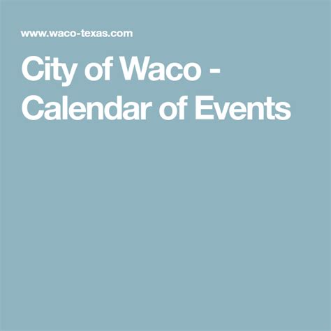 Waco Calendar Events